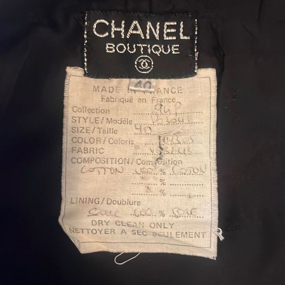 Chanel Womens EU40 Vintage 1996 Spring Black Cotton Button Pencil Mini Skirt - Picture 5 of 10